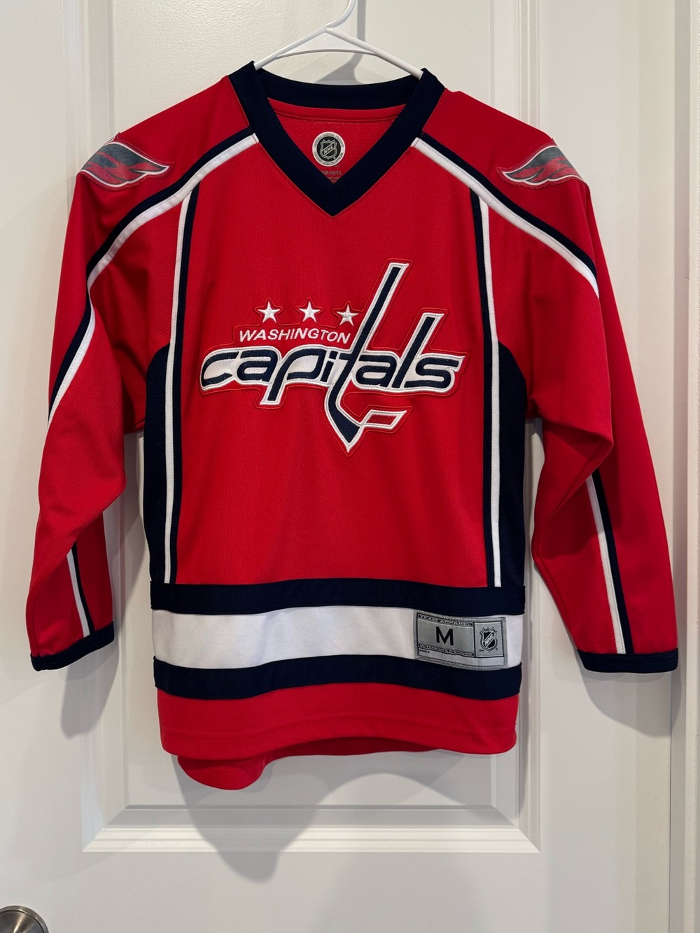NHL Washington Capitals Red, Navy & White Kids Hockey Jersey